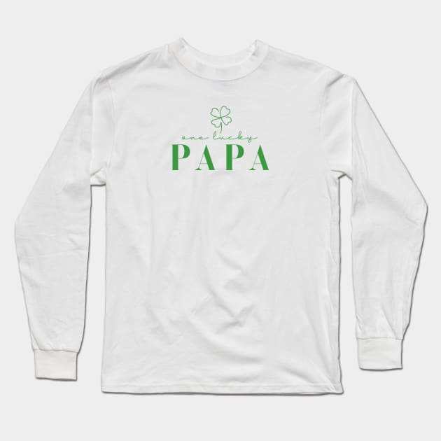 One Lucky Papa Irish Dad Long Sleeve T-Shirt by Almytee